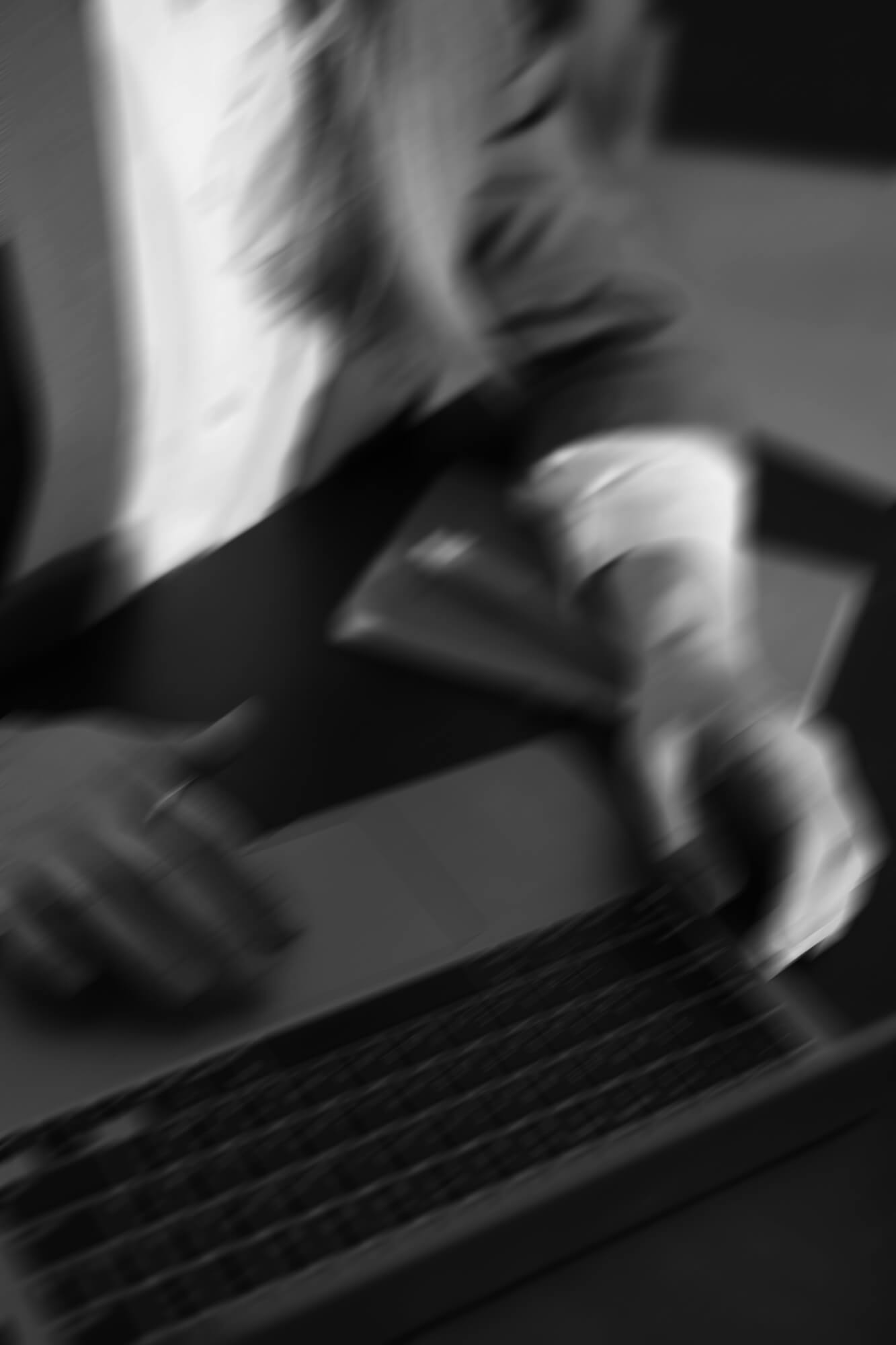 Working at laptop